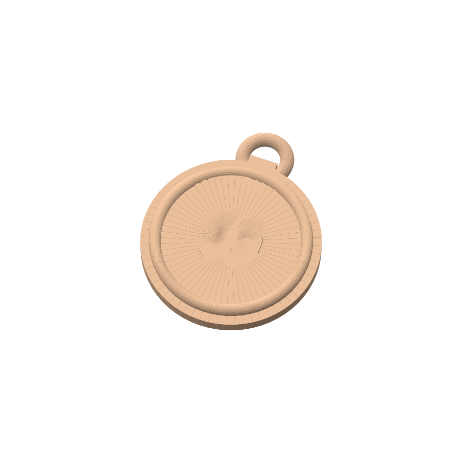 Rendu du véritable STL de la médaille fidélité Panda Café